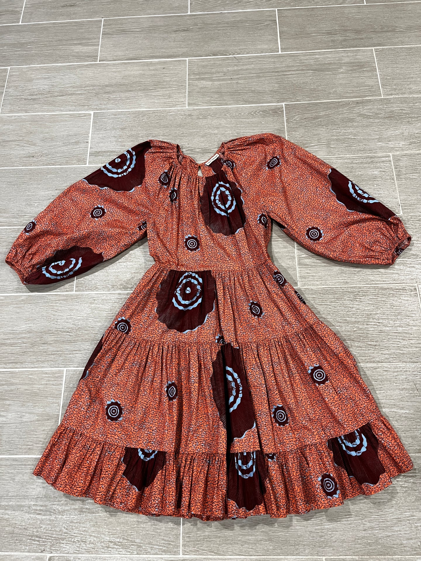 Ulla Johnson Orange Tribal Print Dress