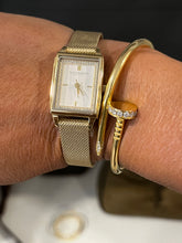 Load image into Gallery viewer, Olivia Burton London Rectangle Gold Mesh Watch
