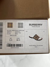 Load image into Gallery viewer, Burberry Label Print Slides Size 38.5
