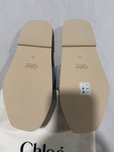 Load image into Gallery viewer, Chloe Blue Woody Canvas Slide Sandals
