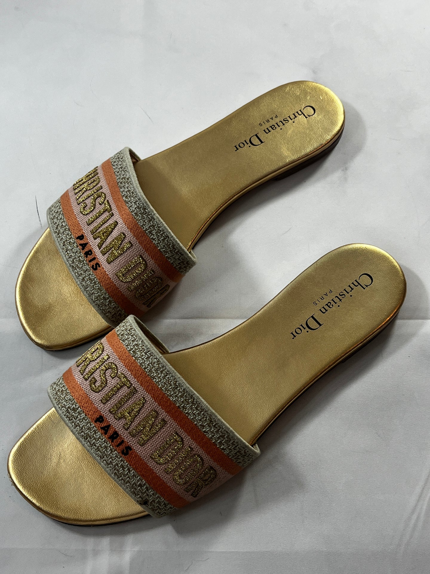 Dior Dway Slide Metallic Flat Sandal