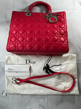Load image into Gallery viewer, Dior Rose Pink Lambskin Large Lady Dior Bag
