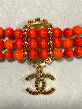 Load image into Gallery viewer, Chanel 24 Metiers D'Art Runway Red Orange 3 Row Choker Necklace
