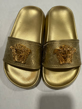 Load image into Gallery viewer, Versace  Gold Medusa Pool Slides
