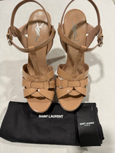 Load image into Gallery viewer, Saint Laurent YSL Nude Rose Patent  Leather Tribute Sandals
