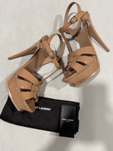 Load image into Gallery viewer, Saint Laurent YSL Nude Rose Patent  Leather Tribute Sandals
