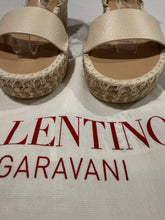 Load image into Gallery viewer, Valentino Garavani Ivory Rockstud Espadrille Wedge Sandal
