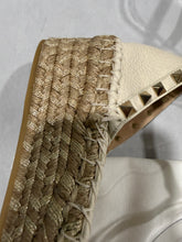 Load image into Gallery viewer, Valentino Garavani Ivory Rockstud Espadrille Wedge Sandal
