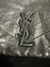 Load image into Gallery viewer, Saint Laurent YSL Black Shearling Nikki Crossbody Shoulder Bag
