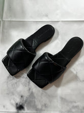 Load image into Gallery viewer, Bottega Veneta Black Slip On Lido Sandals
