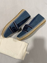 Load image into Gallery viewer, Gucci GG Denim Blue Espadrille
