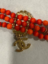 Load image into Gallery viewer, Chanel 24 Metiers D'Art Runway Red Orange 3 Row Choker Necklace
