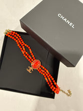 Load image into Gallery viewer, Chanel 24 Metiers D'Art Runway Red Orange 3 Row Choker Necklace
