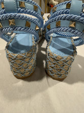 Load image into Gallery viewer, Valentino Garavani Rockstud Blue Espadrille Wedge  Sandals
