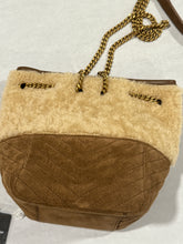 Load image into Gallery viewer, Saint Laurent YSL Shearling Suede Bucket Bag
