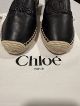 Load image into Gallery viewer, Chloe Black Leather Espadrilles
