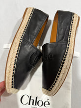 Load image into Gallery viewer, Chloe Black Leather Espadrilles
