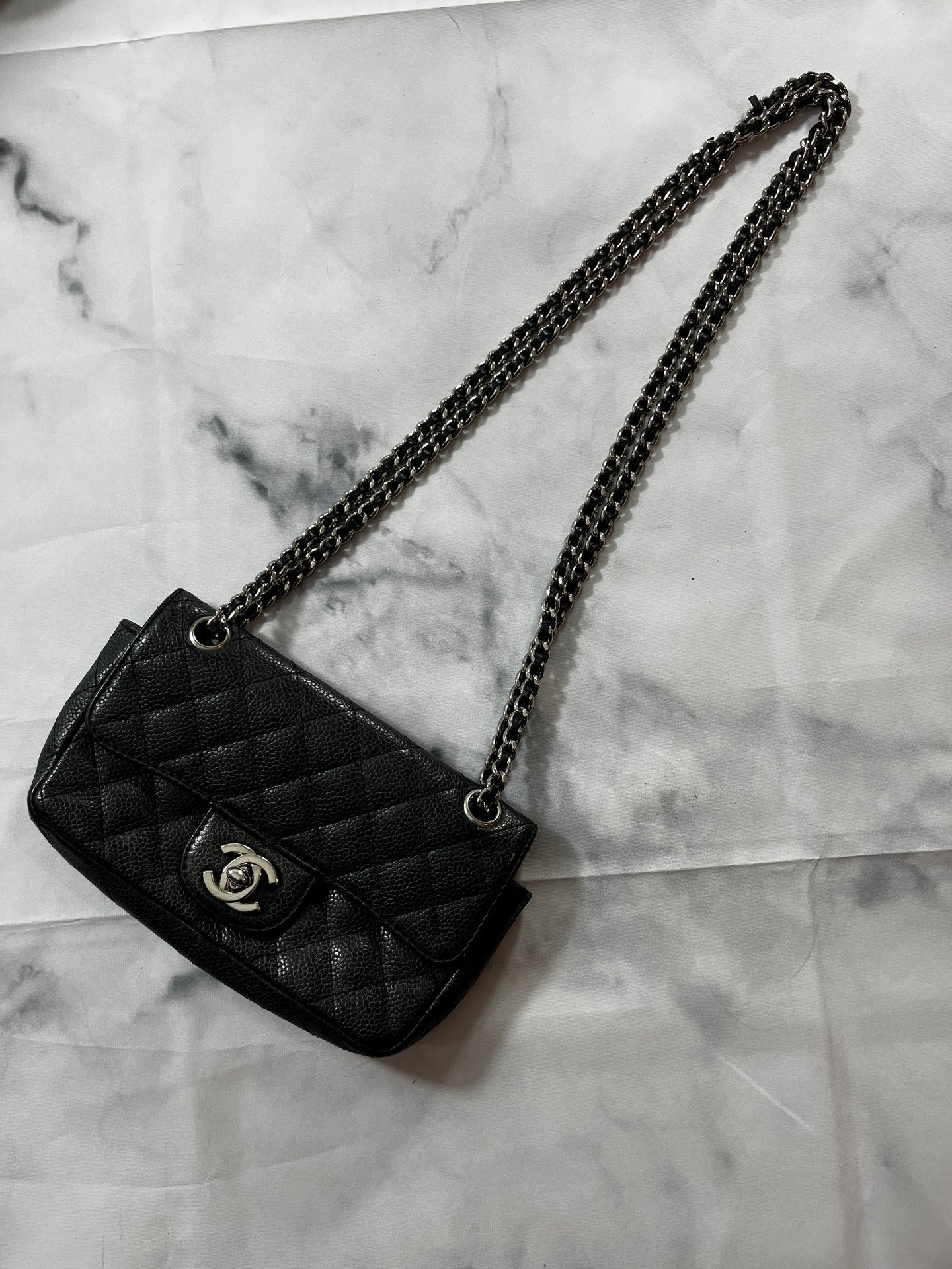 Chanel Black Caviar Extra Mini Rectangle Handbag