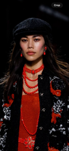 Load image into Gallery viewer, Chanel 24 Metiers D'Art Runway Red Orange 3 Row Choker Necklace
