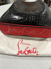 Load image into Gallery viewer, Christian Louboutin Black Croc Cabarock Tote Bag

