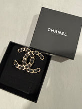 Load image into Gallery viewer, Chanel 2016  CC Black Enchained Gold Brooch
