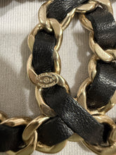Load image into Gallery viewer, Chanel 2016  CC Black Enchained Gold Brooch
