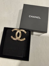 Load image into Gallery viewer, Chanel 13B  CC Crystal Gold Brooch

