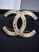 Load image into Gallery viewer, Chanel 13B  CC Crystal Gold Brooch
