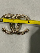 Load image into Gallery viewer, Chanel 13B  CC Crystal Gold Brooch
