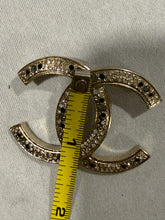 Load image into Gallery viewer, Chanel 13B  CC Crystal Gold Brooch
