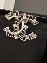 Load image into Gallery viewer, Chanel 16K CC Crystal  Gold Brooch
