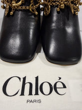 Load image into Gallery viewer, Chloe Black Leather Charms Mule Heels
