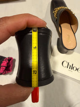 Load image into Gallery viewer, Chloe Black Leather Charms Mule Heels
