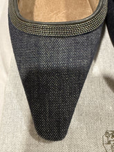 Load image into Gallery viewer, Brunello Cucinelli Pointy Toe Blue Denim Slingbacks
