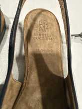 Load image into Gallery viewer, Brunello Cucinelli Pointy Toe Blue Denim Slingbacks
