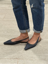 Load image into Gallery viewer, Brunello Cucinelli Pointy Toe Blue Denim Slingbacks
