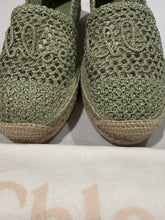 Load image into Gallery viewer, Chloe Green Crochet Espadrilles
