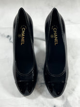 Load image into Gallery viewer, Chanel 19A Black Patent Leather Round Toe Pumps
