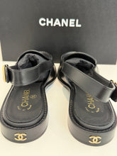 Load image into Gallery viewer, Chanel 20B  Black  Leather  Loafer Round Toe Sling backs
