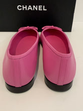 Load image into Gallery viewer, Chanel 24C  Pink Leather Black Grosgrain CC Captoe Ballet Flat
