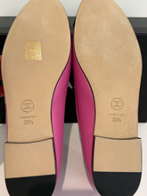 Load image into Gallery viewer, Chanel 24C  Pink Leather Black Grosgrain CC Captoe Ballet Flat
