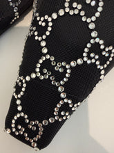 Load image into Gallery viewer, Gucci GG Mesh Suede Crystal Embellished GG Slingback
