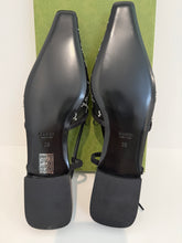 Load image into Gallery viewer, Gucci GG Mesh Suede Crystal Embellished GG Slingback
