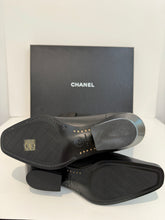 Load image into Gallery viewer, Chanel 23S  Black Leather Square Toe Cowboy Boots
