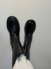 Load image into Gallery viewer, Chanel 24C  Black Leather Cap Toe Short Boots
