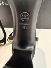 Load image into Gallery viewer, Chanel 24C  Black Suede w/ Gold Laminated CC Captoe Slingback
