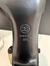Load image into Gallery viewer, Chanel 24C  Black Suede w/ Gold Laminated CC Captoe Slingback
