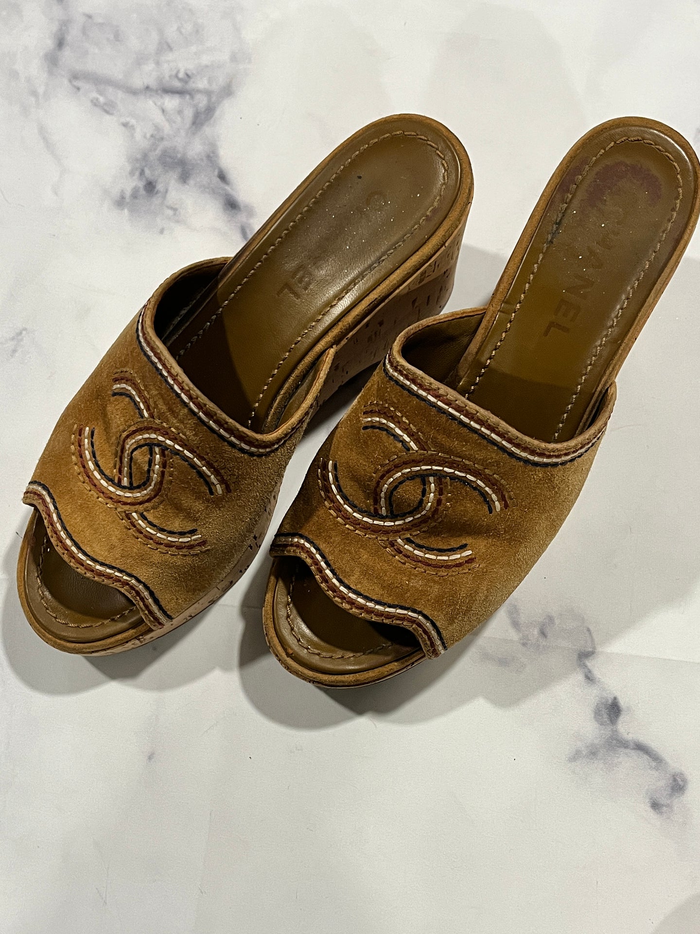 Chanel Caramel Slides Sandals