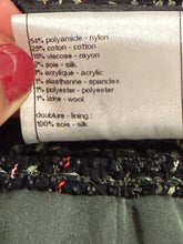 Load image into Gallery viewer, Chanel Black Green Multicolor Tweed Crop Blazer
