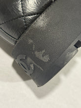 Load image into Gallery viewer, Chanel 24 Black Leather Quilted Laceup Booties
